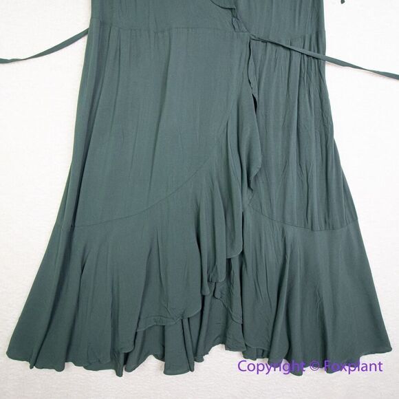 New! City Chic Fiesta Fun Maxi Dress in olive jungle green, plus size 16 - Picture 5 of 16